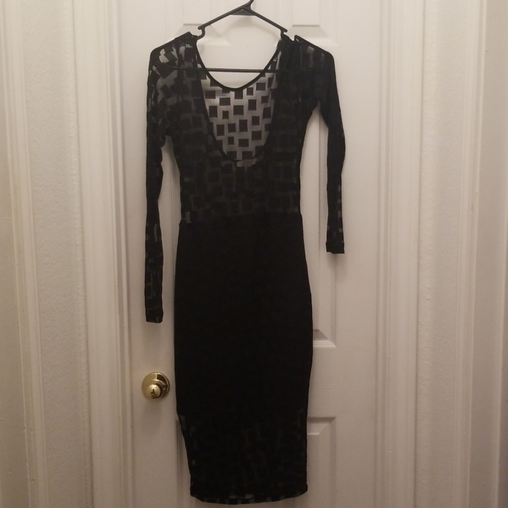 Black sheer sexy dress